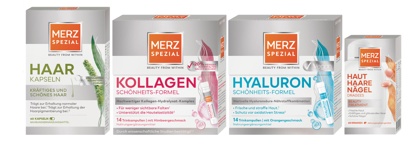 Packshots aller Merz Spezial-Produkte